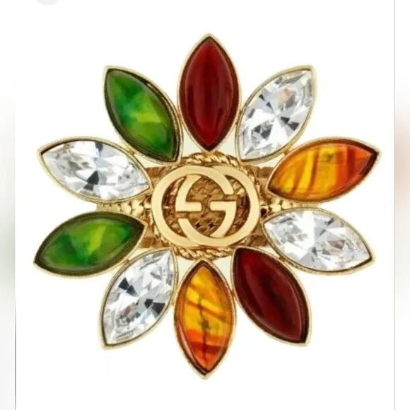 Gucci Interlocking Flower Multifinger Triple Band Ring - Size 6 - Picture 4 of 13